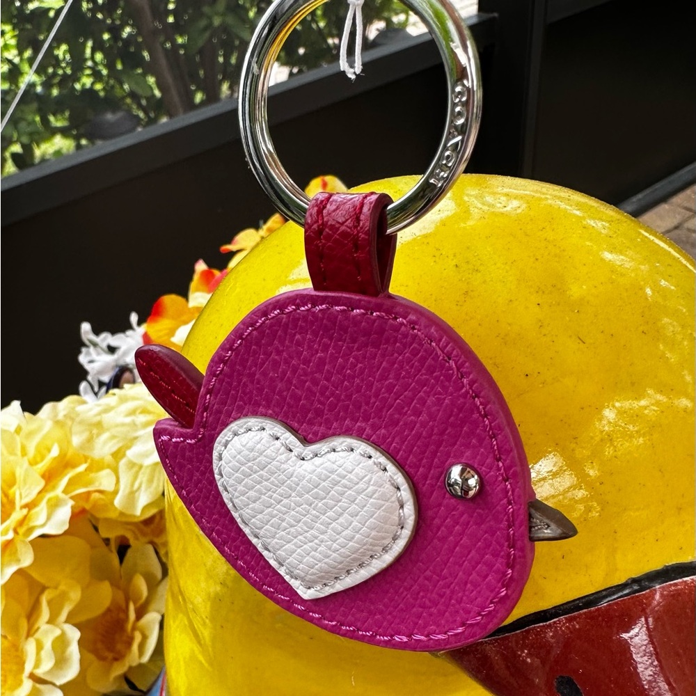 Coach Fuchsia Bird Keychain